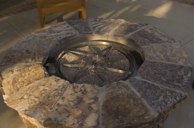 Natural Gas Fire pit with cookie cutter star design